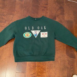 trendy dark green sweatshirt